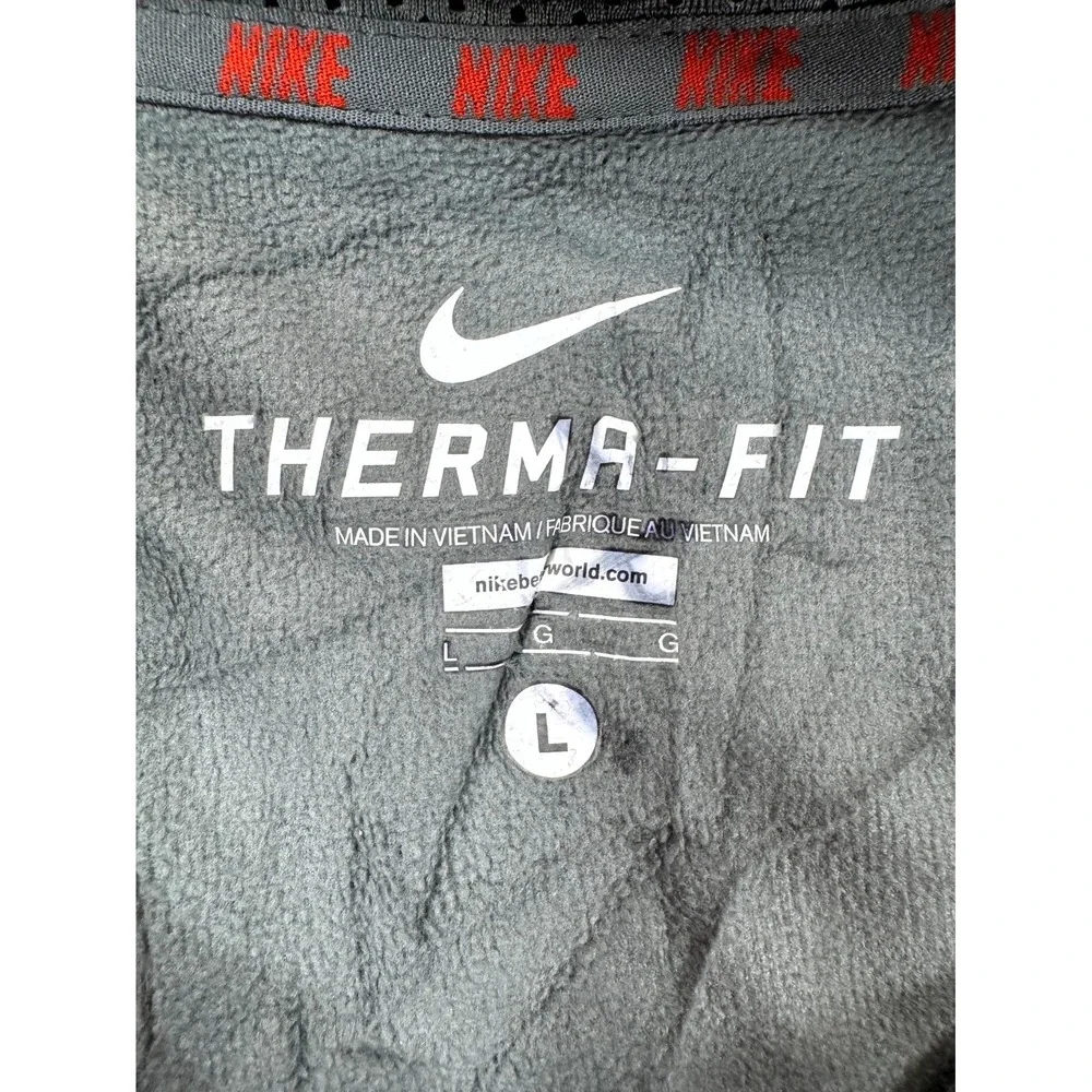 Nike Betterworld Therma Fit Sweatshirt Mens Large Gray Orange Trim Quarter Zip
